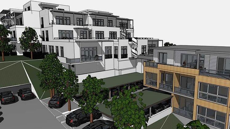 Das ehemalige Diakonisch-Soziale Zentrum soll Wohnanlage werden. So stellt sich die Projektgesellschaft den Bau vor. Studie: Projekt Bauart Invest