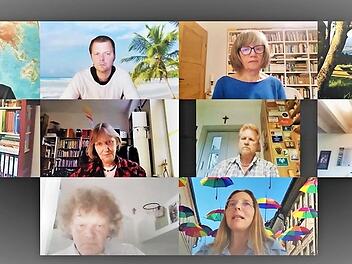 In einer Zoom-Konferenz hat das Team der Erlösergemeinde das 100. Video erstellt.  Foto: p