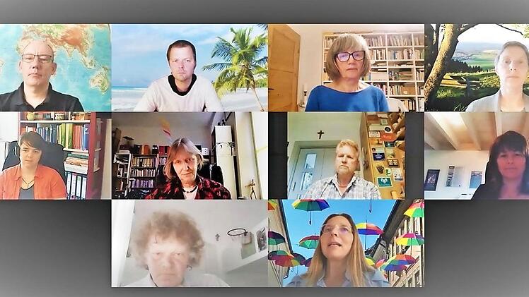 In einer Zoom-Konferenz hat das Team der Erlösergemeinde das 100. Video erstellt.  Foto: p