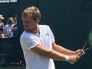 Kevin Krawietz schlug sich in Wimbledon beachtlich, doch in der 3. Runde des Doppel-Wettbewerbes war für den Witzmannsberger und seinem Partner Endstation. Foto: Rudi Krawietz