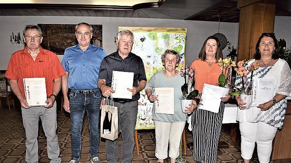 Geehrt wurden (v.l.) Gerhard Stark, Manfred Baier, Margitte Metzner, Veronika Krauß und Martina Mätzke.
