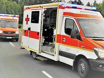 Rettungskräfte an einem Einsatzort im Kreis Haßberge Fotos: BRK Haßberge