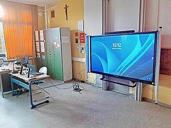 Touchpanel in der Mittelschule Oerlenbach
