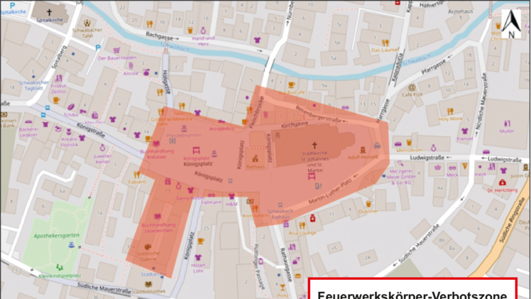 Schwabach: Feuerwerk in Innenstadt verboten - hohe Bußgelder drohen