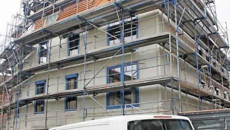 Am Kühlenzhof 3 entstehend moderne Praxis- und Büroräume. Die künftigen Mieter bestimmen weitestgehend ihre Raumaufteilung selbst.