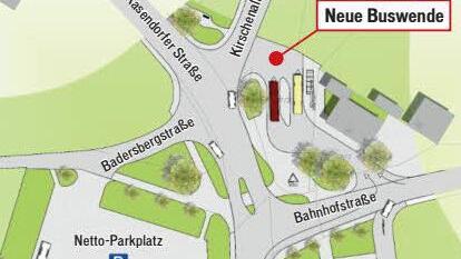 So sieht der Vorentwurf aus. Der Busbahnhof soll am früheren Postgebäude entstehen.