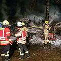 Die Feuerwehren aus Bammersdorf, Forchheim, Rettern, Kauernhofen, Weilersbach, Eggolsheim, Kirchehrenbach und Kersbach waren zu dem Scheunenbrand 2019 alarmiert worden. Foto: Feuerwehr Eggolsheim