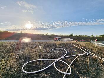 A73: Feuerwehr l&ouml;scht Fl&auml;chenbrand