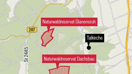 Lage der Naturwaldreservate.