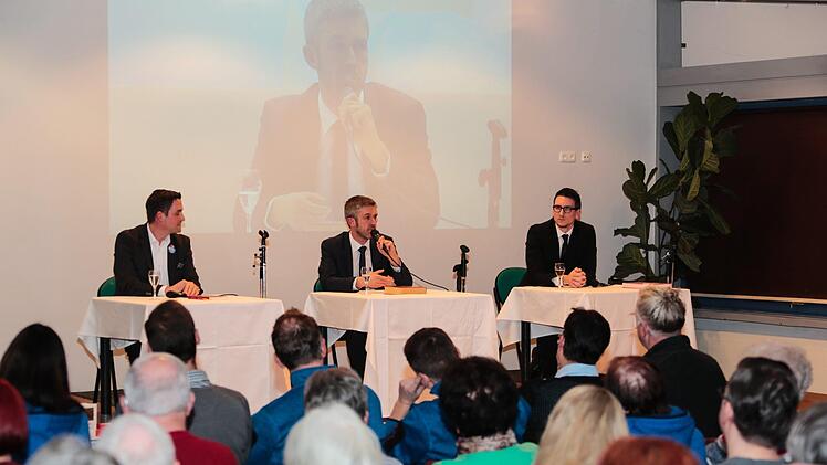 Podiumsdiskussion mit den drei Bürgermeisterkandidaten in Bad Brückenau am 6. Februar 2020 Foto: Matthias Hoch