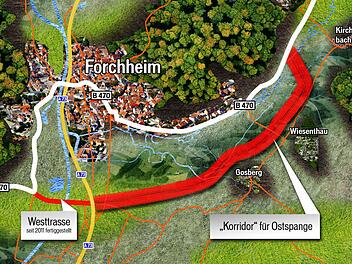So könnte der Korridor der geplanten Ostspange der Südumgehung ausschauen. Grafik: Franziska Schäfer