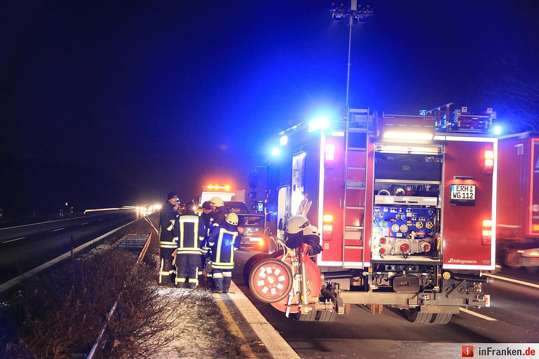 Kollision auf der A3 bei Pommersfelden