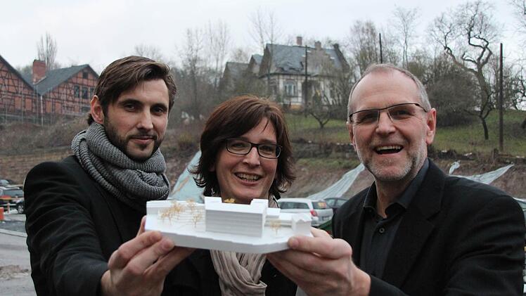 Die Architekten Stephan Weißenberger, Mareike von der Weeck und Bernd Krämer von a+p Architekten.