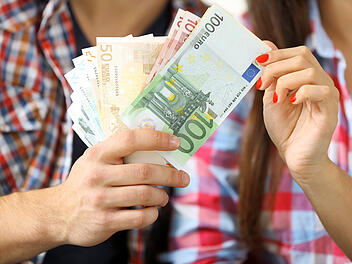 Ehepaar, Geld, Euro, Scheine, Geldscheine