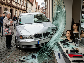 Seniorin (74) kracht in Röthenbach mit Auto in Friseursalon