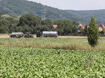 Transporter auf den Feldern bei Eggolsheim haben Argwohn erregt: Hier werde Gülle aus den Niederlanden ausgebracht, mutmaßte ein Landwirt. Foto: Barbara Herbst