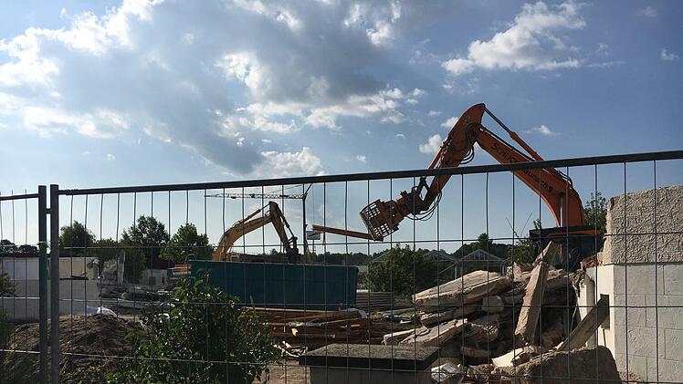 Auf der Baustelle für den neuen Aldi-Markt.Foto: Anette Schreiberc