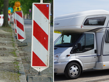Crash auf A93 - Wohnmobil st&ouml;&szlig;t mit Auto zusammen