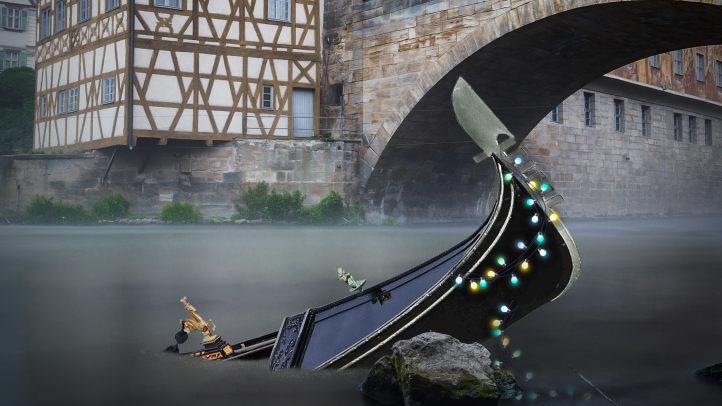 Spülen die Auflagen der Stadtverwaltung das Fest den Kanal hinunter, das  zwischen Nonnenbrücke und Geyerswörth-Steg stattfindet? Fotos: Belichtungsquartier, Franz Gerhard/Adobe Stock Montage: Micho Haller