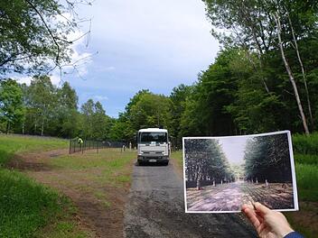 Wegen der unvorhergesehenen Arbeiten am Fundament der Kapelle rechnet das Staatliche Bauamt Schweinfurt mit einer zweiwöchigen Verzögerung. Bis zum großen Fest am Samstag, 24. Juni, beim "Werberger Treffen", soll alles fertig sein. Foto: Stephanie Elm
