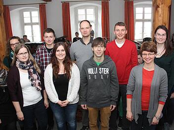 Der Kreisvorstand der Bläserjugend (von links): Katharina Geis, Ramona Muth, Isabell Schmitt, Dominik Köstler, Carina Weber, Mario Hugo, Michael Kiesel, Johannes Geiling, Stephanie Geiling und Verena Bokisch.   Foto: Arnold Nöth