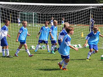 Voller Feuereifer und sehr aufmerksam beteiligen sich die jungen Fußballer an den einzelnen Übungen. Fotos: Hartmut Neubauer