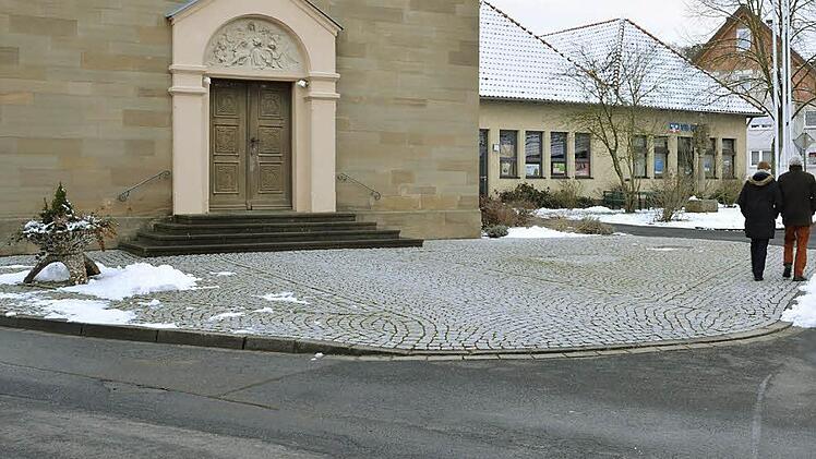 Dorfplatz Seubrigshausen: Der erste Konzeptentwurf zur Umgestaltung ist in mehrere Abschnitte eingeteilt. Foto: Björn Hein