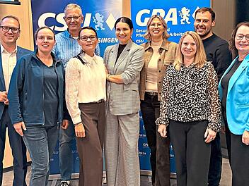 Der Gesundheits- und Pflegepolitische Arbeitskreis (GPA) des CSU-Kreisverbandes Bad Kissingen hat einen neuen Vorstand. Im Bild: (von links) Mario G&ouml;tz, Dorothea Deeg, Stephan Stoll, Irina Endres, Lidia Poppe, Kathrin Lenhart, Nadine Fuhl, Markus ...