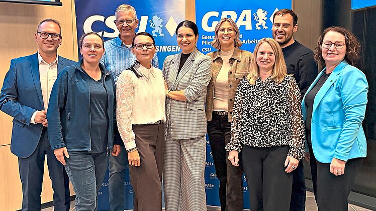 Der Gesundheits- und Pflegepolitische Arbeitskreis (GPA) des CSU-Kreisverbandes Bad Kissingen hat einen neuen Vorstand. Im Bild: (von links) Mario G&ouml;tz, Dorothea Deeg, Stephan Stoll, Irina Endres, Lidia Poppe, Kathrin Lenhart, Nadine Fuhl, Markus ...