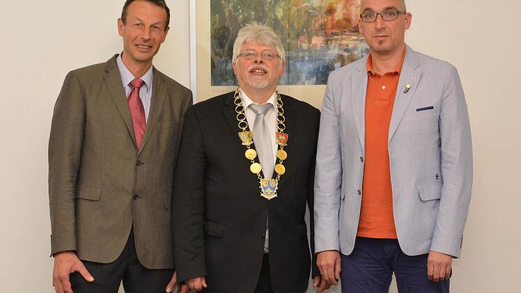 Die neuen Bürgermeister der Gemeinde Bad Bocklet:von links: Holger Tillmann (3. Bürgermeister), Wolfgang Back (Bürgermeister), Andreas Sandwall (2. Bürgermeister). Fotos: Björn Hein