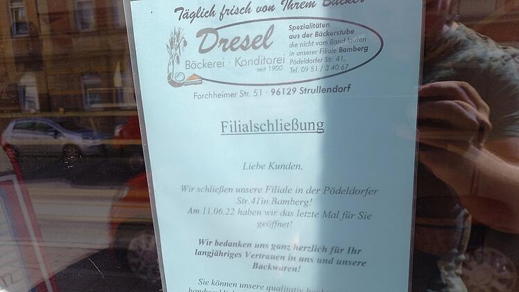 Bamberg: Familien-Bäckerei Dresel schließt Filiale in Bamberg - "wird nicht übernommen"