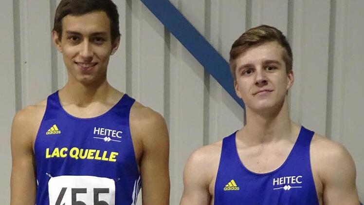 Sorgen im Sprint für Schlagzeilen: Jonathan Laik (links) und der Nordbayerische U-18-Meister Niclas Floth. Foto: Matthias Floth