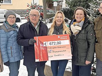 Bei der Scheck&uuml;bergabe (von links): Gisela Oeckler, Agnes Pflaum, Robert Martin, Petra Lade, Natalie Zitzmann, Marco Zahn.