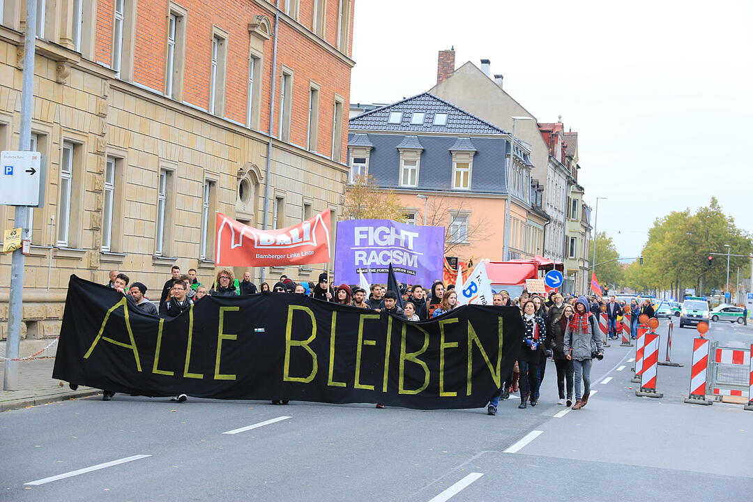 Linke Demo gegen Balkanzentrum Bamberg