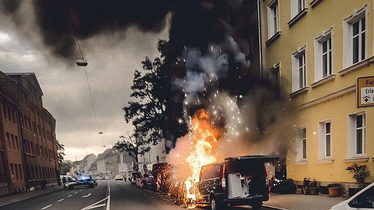 Feuerwehr Erlangen in Rushhour gefordert - Brand "in voller Ausdehnung"