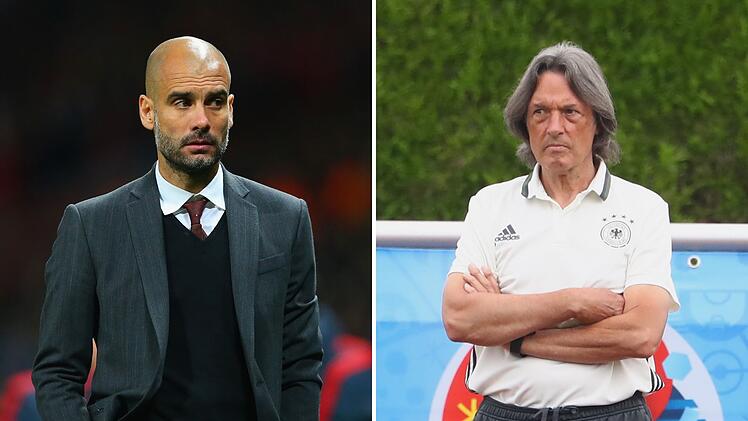 Pep Guardiola (links) und Hans-Wilhelm M&uuml;ller-Wohlfahrt pflegten beim FC Bayern kein gutes Verh&auml;ltnis.