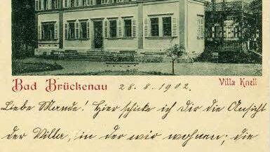 Postkarte der "Villa Knell", datiert auf den 28.8.1902 Foto: Stadtarchiv Bad Brückenau
