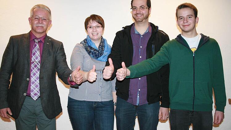 Der neue Vorstand der Bläservereinigung (v. l.): Uwe Dittrich, Laura Zirk, Andreas Kirchner und Tobias Wehner.