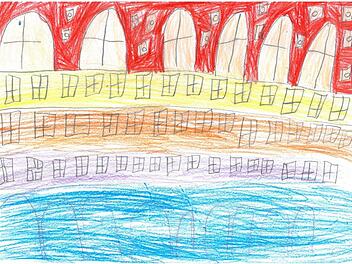 Das Landgericht in Nürnberg Foto: ad; gemalt von Dilan