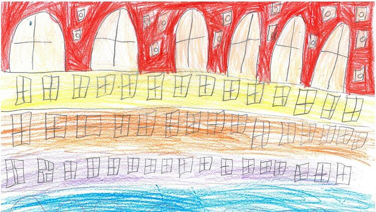 Das Landgericht in Nürnberg Foto: ad; gemalt von Dilan