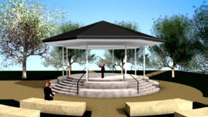 So soll der neue Pavillon im Bad Bockleter Kurpark aussehen.  Repro: Plan des Architekturbüro Stefan Richter