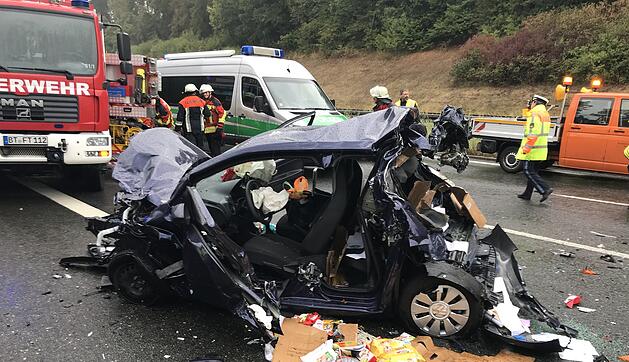 Schwerer Unfall nach Starkregen auf A9 bei Bayreuth