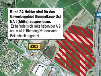 Auf der gekennzeichneten Fläche könnte das Gewerbegebiet entstehen.