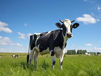 Eine Kuh auf der grünen Wiese. Damit Weidemilch auch tierfreundlich hergestellt wird, ist das Siegel Pro Weidemilch entstanden.