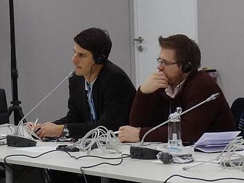 Tilman Kiesel (links) aus Kirchehrenbach konnte bei der Klimakonferenz viele Eindrücke sammeln.