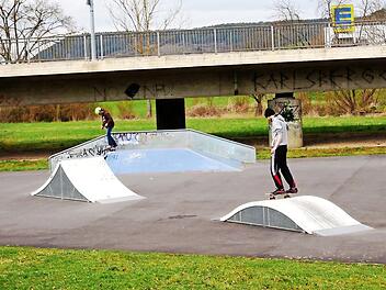 Der Skaterplatz in Münnerstadt wird gerne genutzt, auch in Corona-Zeiten.