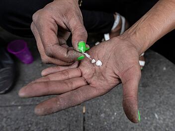 Offene Drogenszene im Bahnhofsviertel Frankfurt