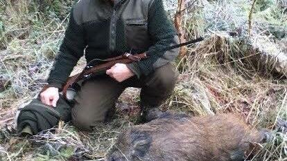 Landrat Thomas Habermann, selbst passionierter Jäger, sprach beim Schwarzwild-Symposium in Oberelsbach über die Schwarzwildbejagung.  Foto: Habermann