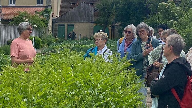 Fasziniert folgten die Ha&szlig;furter Besucher bei der F&uuml;hrung den Worten von Stephanie Ei&szlig;inger.