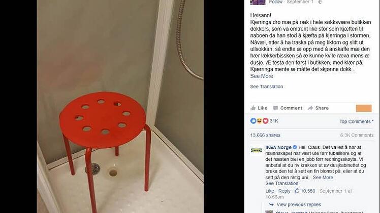 Der gefährliche Hocker Foto: Screenshot Facebook